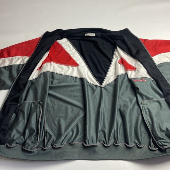 Vintage Adidas Trefoil Logo Track Jacket Mens L Red Black Grey White 80s 90s - Picture 12 of 13